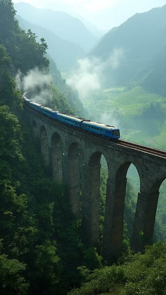 Ella surrounded by misty mountains and green highlands