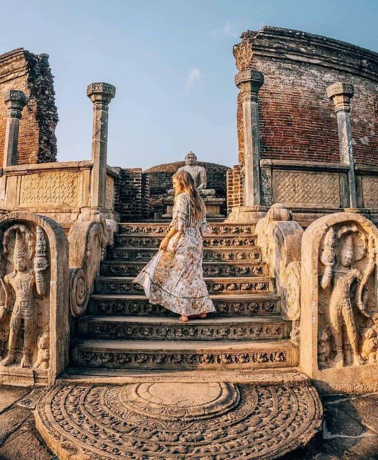 Ancient Polonnaruwa ruins in Sri Lanka