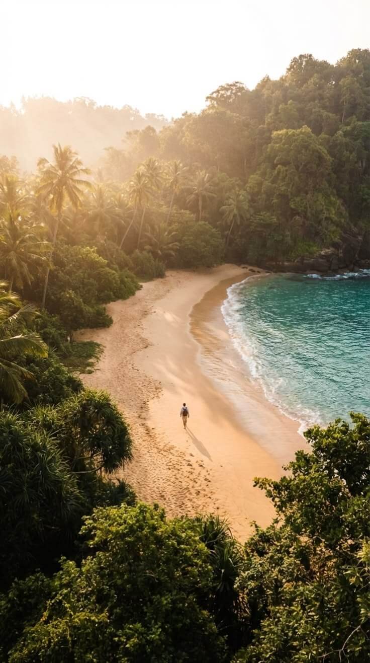 Remote beach landscape in Sri Lanka
