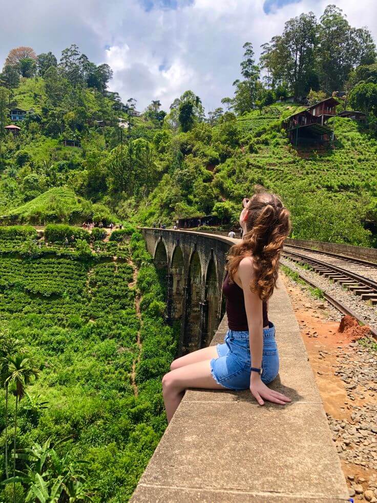 Sri Lankan village landscape near the railway