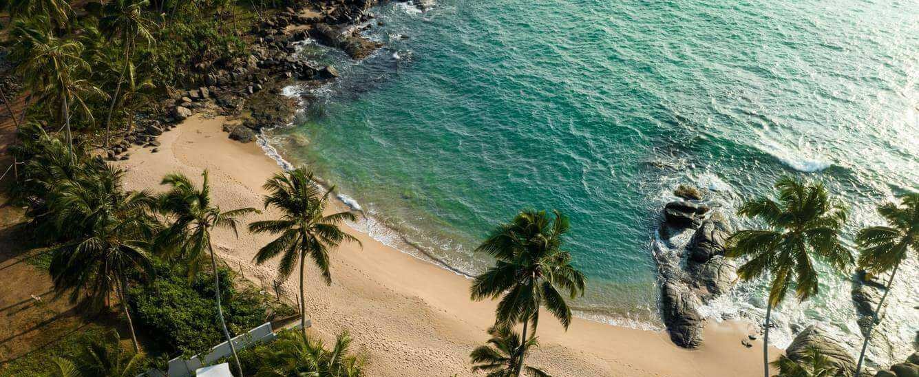 Quiet coastal retreat in Sri Lanka at golden hour